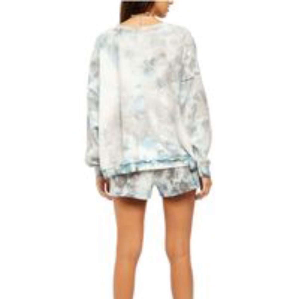 Free People Kelly Washed Set in Ocean Blue Combo sz  xs NWT $168R
